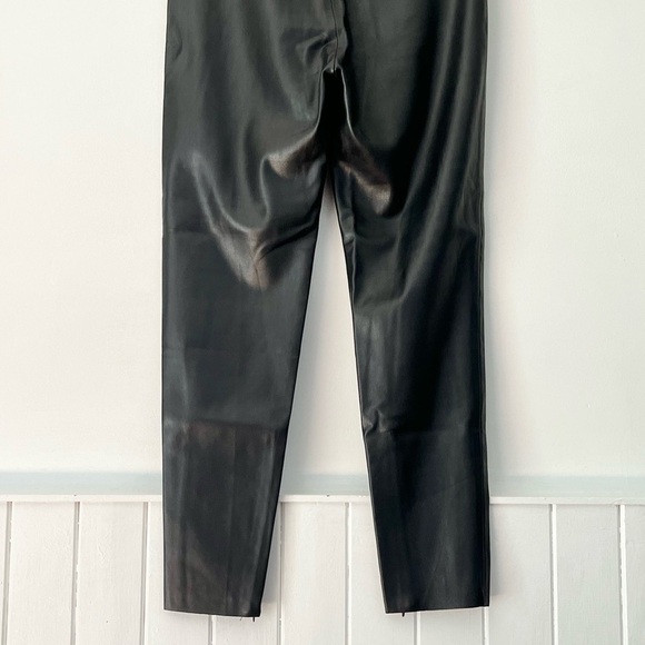 Zara Black Faux Leather Leggings With Front Zipper Size L - Picture 10 of 15